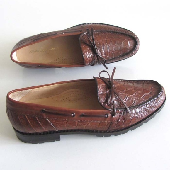 new MARTIN DINGMAN Crocodile bow-tie loafers 11.5